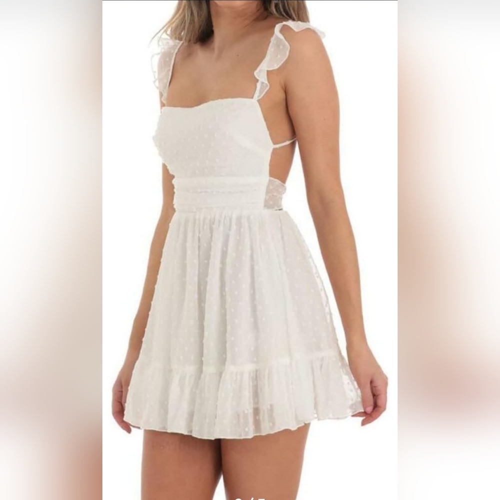 Elegant White Ruffle Dress